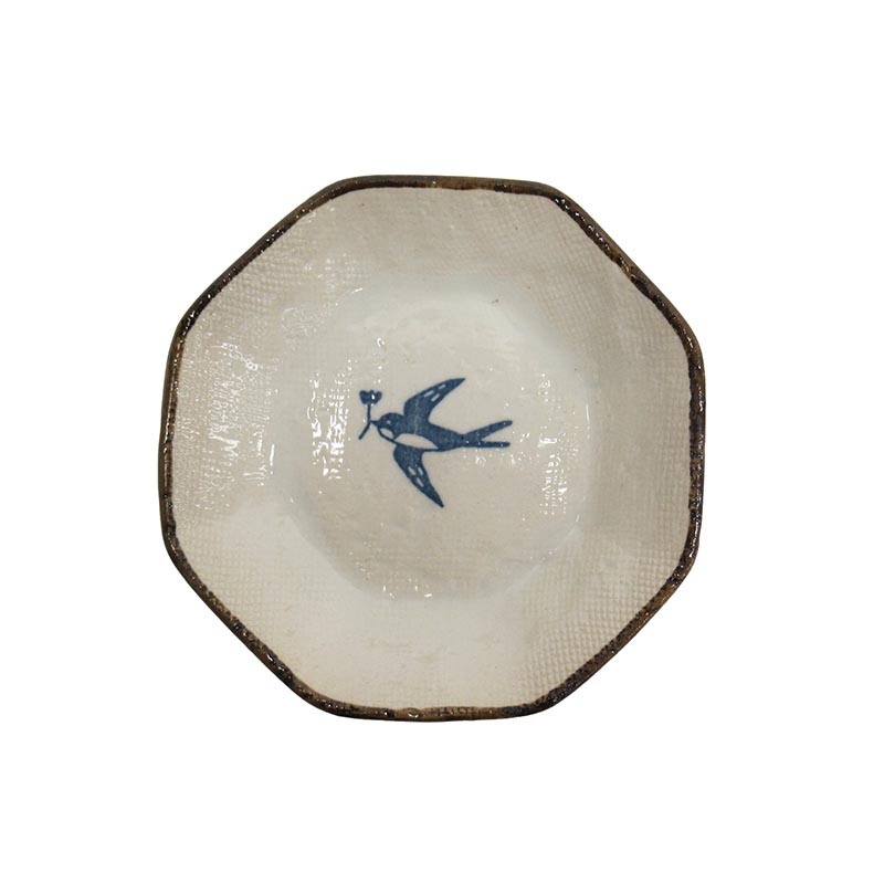 フォーチュン  八角小皿  つばめ